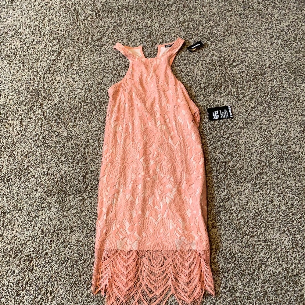 Express Dress, Size M lined, flower lace detail.